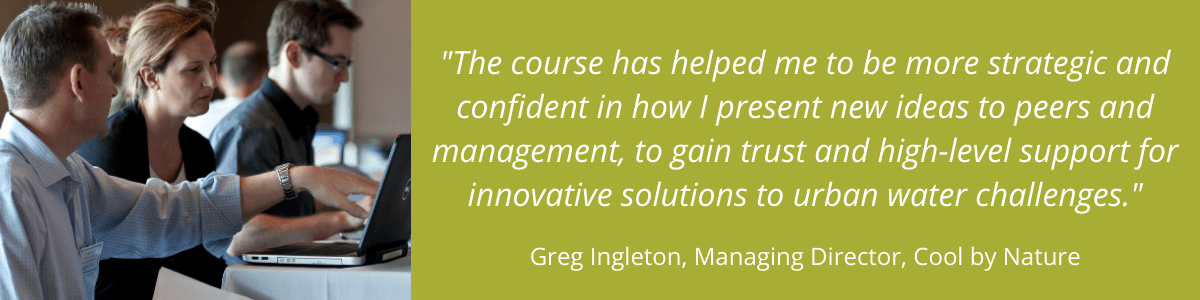 Leadership in water - Quote from Greg Ingleton