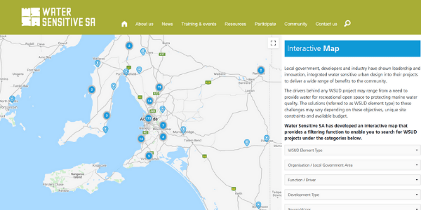 WSUD projects interactive map